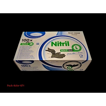 Nitril púdermentes kesztyű L kék 