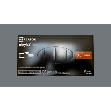  Nitril púder mentes kesztyű Fekete  L méretben