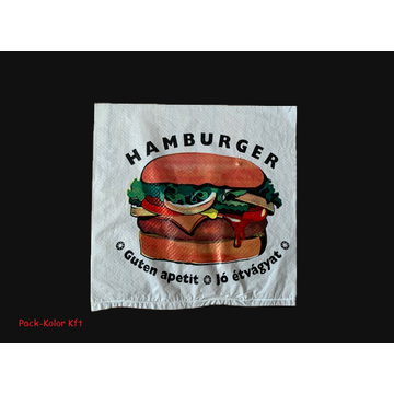 Hamburger tasak műanyag logózott 16x16 cm
