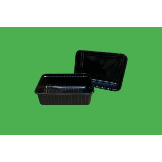 Szögletes Elviteles doboz 750ml Fekete Prémium